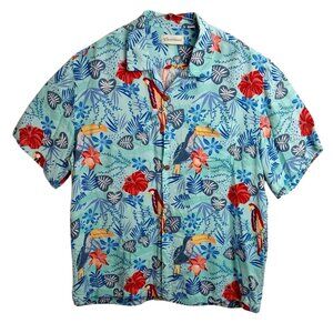 Caribbean Hawaiian Shirt Men's Toucan Short Sleeve Vacation Casual Cruise - SIZE